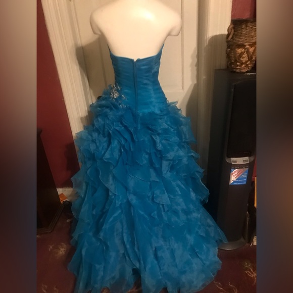 Prom dress Gorgeous turquoise  size: 2 - Picture 9 of 16